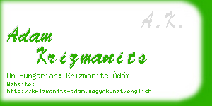 adam krizmanits business card